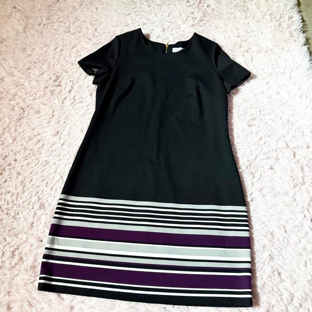 Calvin Klein Colorblock Pride Non Binary Striped Aline Dress Womens 14 Classic